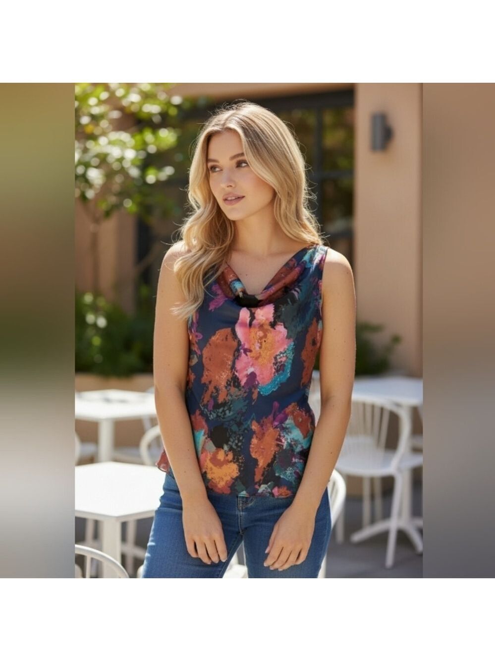 Spense Multicolor Abstract Top Large